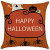 Nueva funda de almohada transfronteriza de Halloween bruja cabeza de calabaza lino funda de almohada estampada cojín decorativo festivo