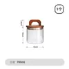 Nuevo Estilo Tapa de Madera con Asa, Bote de Vidrio de Borosilicato Alto para Té, Bote Sellado para Almacenamiento de Granos de Café y Frutas Secas, Bote de Almacenamiento Multiespecificación
