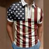 Polo de manga corta con estampado a rayas informal de verano para hombre, camiseta de comercio exterior con solapa, estilo europeo y americano transfronterizo, 2023