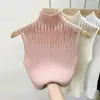 Nuevo Estilo Top de Punto sin Mangas para Mujer, Estilo Delgado de Verano con un Toque de Lujo, Cuello Elegante, Top Casual para Vacaciones, Suministro Directo Transfronterizo
