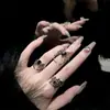 Moda Europeia e Americana Anel Escuro de Aranha Multi-Uso para Mulheres Estilo Frio Design de Nicho Personalidade Anel Aberto Anel para Dedo Indicador Joia