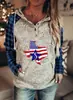 Dia da Independência e-commerce transfronteiriço loja de estação independente shopify Amazon novo suéter feminino estampado com bandeira americana