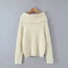 Exportación Transfronteriza Ropa de Mujer Otoño e Invierno 2025 Europeo y Americano de un Solo Hombro Manga Larga Color Sólido Hombro Descubierto Tejido de Punto para Mujer D79829
