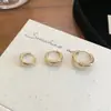 Pendientes de Cobre Ecológicos Simples Color Café Claro Dorado Parte Superior Estrecha Parte Inferior Ancha Aro Liso Pendientes de Aro Versátiles