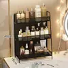 Estante cosmético Caja de almacenamiento de escritorio Tocador Estante de almacenamiento multicapa para cuidado de la piel Estante para lavabo de baño