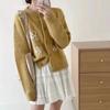 Estilo Coreano Otoño e Invierno Nuevo Tejido de Punto Bordado Tridimensional Hecho a Mano Diseño para Mujer Chaqueta Suéter Pequeña de Trabajo Pesado