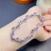 Joyería Tanzanita Natural Ovalada 4*5mm Pulsera para Mujer Plata S925 Incrustada con Múltiples Granos Venta Directa de Fábrica Suministro para Tik Tok