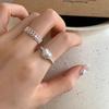 Anillo de Luz Plata Encaje Encaje Amor Puro Lujo de Alta Gama Nicho Anillo para Dedo Elegante Versátil Ajustable Mujer
