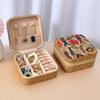 Caja de Joyería Impresa con Patrón de Corteza Transfronteriza, Caja de Almacenamiento Portátil para Viajes para Anillos, Pendientes y Aretes, Organizador de Joyería de Alta Gama para Mujeres