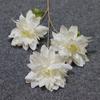 Flor artificial retrô com 3 cabeças, pintura a óleo, dália, decoração de hotel para auditório de casamento, flor de seda, decoração de casamento, flor falsa