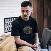 Camiseta de Manga Curta de Verão para Homens, Camiseta Estilosa Estampada da Moda, Tamanho Grande Solta Gola Redonda Manga Meia Manga Camiseta Básica Masculina, Exportação