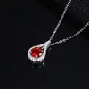 Collar de Plata S925 con Esmeralda de Cultivo para Mujer, Diseño de Gota de Agua con Montura de Halo, Estilo Nicho de Lujo Ligero, Sensación de Alta Gama, Cadena para Clavícula que No se Desvanece