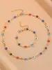 Pulseira Colar Coração Colorido Estilo Ins Europeu e Americano Liga Personalizada em Formato de Coração Pulseira Dopamina Pulseira Popular para Mulheres