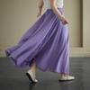 Falda Larga de Algodón y Lino para Mujer, Nuevo Estilo Verano 2026, Estilo Nacional Chino, Ropa Femenina Inspirada en Zen, Lino Sintético, Falda Larga Artística con Dobladillo Amplio