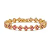 Conjunto de Collar y Pulsera de Cuatro Hojas de Zirconia de Lujo Ligero Transfronterizo para Mujer, Joyería de Flor de Diamante Colorida Versátil a la Moda, Estilo de Pareja
