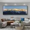 Luz Dourada na Montanha Sala de Estar Pintura Decorativa com a Montanha ao Fundo Mural de Parede para Fundo de Sofá Paisagem de Montanha e Água de Alto Padrão Pintura de Pendurar