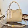 Bolso de Cubo de Cuero Suave de Moda Popular Transfronterizo para Mujeres Nuevo Bolso de Mano de Gran Capacidad de Venta Caliente Bolso de Hombro Cruzado para Mujer