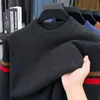 Suéter grueso para hombre de mediana edad, anti-pilling, transfronterizo, otoño e invierno, cuello medio alto, top tipo camisa base de punto para papá