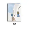 Santorini Grecia Azul Mediterráneo Pintura Decorativa Sala de Estar Fondo de Sofá Nicho Arte Combinación de Alto Nivel Obras de Arte