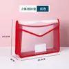 Bolsa para documentos transparente de botón a presión engrosada de fábrica directa con acabado de borde, bolsa de archivo de oficina PP impermeable y a prueba de polvo