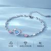 Pulsera de Corazón de Plata de Ley S925 de Fujian y Guangdong para Mujer, Pulsera de Joyería de Mano con Diseño de Estrella de Lujo Ligero de Moda de Nicho de Gama Alta