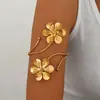 Pulsera de Brazo de Moda Bohemia Transfronteriza Europea y Americana con Flores Metálicas Abiertas Creativas con Diamantes