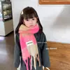 Bufanda Infantil para Niñas, Calentador de Cuello de Felpa Colorido, Cálido y Grueso, Nuevo Estilo Otoño e Invierno, Estilo Coreano, Protector de Cuello a Prueba de Viento para Niña Pequeña