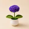 Enfeites de Tricô, Flores Artificiais, Flores Artificiais Mais Vendidas na Amazon, Plantas em Vasos de Rosa, Decorações de Mesa, Buquês de Flores em Vasos de Crochê de Lã