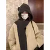 Conjunto de Balaclava e Cachecol de Tricô Vintage em Mistura de Lã para Mulheres, Quente para o Inverno e Resistente ao Frio, Pulôver Emagrecedor
