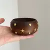 Pulsera Vintage de Estrellas del Universo Profundo Pulsera de Remache de Estrella de Madera Estilo Retro