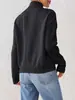 Suéter Pulóver de Punto para Mujer, Color Sólido, Cuello Medio Alto, con Bolsillos Huecos de Lentejuelas y Diseño de Retazos, Nuevo para Otoño e Invierno, Europeo y Americano, Transfronterizo