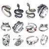 Conjunto de 11 Peças Anel de Sapo Vintage Conjunto de Anéis Abertos de Animal Fofo Anel Completo Declaração Anel Punk