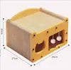 Tablero Rascador de Madera, Tablero Rascador Duradero, Cuerda de Sisal, Bola Rascadora 3D Resistente a Arañazos para Gatos, Afilador de Garras, Estructura para Trepar Gatos, Juguete para Gatos