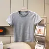 Ropa de Mujer 2026 Verano Nuevo Estilo BM Cuello Redondo Manga Corta Camiseta, Camiseta de Chica Atrevida, Camiseta de Cintura Alta, Camiseta Básica 483455