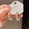 Moda Retro Europea y Americana Geométrico de Circonita Completa Ear Cuff para Mujer Exquisito Lujo Ligero Simple Versátil Sensación de Alta Gama Pendiente Súper Brillante Trasero Venta al por Mayor