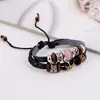 Pulsera de Cuero Personalizada Artística Retro, Pulsera de Cuero Genuino con Cuentas Moderna y Versátil, Pulsera de Nuevo Estilo