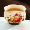 Taza de Té Blanca de Mineral de Roca Gato de la Fortuna, Mejora la Fortuna, Taza Maestra de Cerámica, Taza Individual, Taza Exquisita para Degustación, Juego Individual de Té Kung Fu, Taza de Té