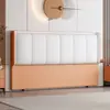 Novo estilo mesa de cabeceira encosto macio estofado madeira maciça couro genuíno estofado macio mesa de cabeceira única compra cama encosto ultra-fino madeira maciça de chão dupla mesa de cabeceira