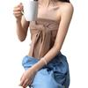 Regata de Tricô com Alças Cruzadas Design 2023 Verão Novo Estilo Slim Stretch Tubo Top para Mulheres
