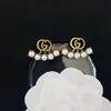 Pendientes de alta calidad para todo tipo de atuendos, pendientes de moda para hombres y mujeres, letras de pedrería, todo a juego, pasador de plata s925, accesorios de aleación