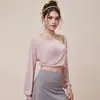 Top de Ropa de Yoga de Alta Gama Yidi, Cubierta Deportiva de Secado Rápido de Manga Larga para Entrenamiento de Pilates y Fitness (Bustier No Incluido)