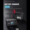Cargador AGM FOXSUR Negro Estilo Industrial 12V 24V 8A Cargador de Batería para Motocicleta Coche