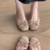 Primeiro Encontro Temporada Retrô Aumento Interno de Altura Malha Raso Laço Sapatos para Mulheres, Respirável Solado Macio Mary Janes para o Dia a Dia