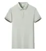 Camisas Polo de Tamanho Grande com Impressão de Logo Personalizado, Roupa de Trabalho de Seda de Gelo e Algodão de Verão Transfronteiriça, Roupa de Trabalho para Equipe, Camisetas de Manga Curta Feitas Sob Medida