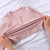 Camiseta Interior Térmica de Canalé con Cuello Redondo para Niños de Primavera y Otoño, Camiseta de Manga Larga, Top Versátil y Elegante para Niños y Niñas