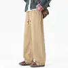 2025 Novo Algodão Tendência Masculino Outono e Inverno Solto Reta Casual Calça Longa Preta Cáqui em Estoque