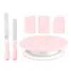 Herramientas para Decorar Pasteles Transfronterizas, Serie de Colores Nórdicos Plato Giratorio Juego de 6 Piezas, Raspador de Crema Juego de 3 Piezas, Espátula para Hornear
