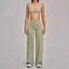 Conjunto de Yoga Escovado Ze Chuang, Conjunto Fitness Esportivo de Perna Larga, Conjunto Esportivo de Lazer ao Ar Livre 4520
