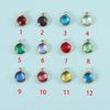 Colgante de piedra natal simple de 12 colores, estilo europeo y americano, para hacer tú mismo, collar, pulsera, joyería, piedra natal de cristal.