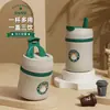Taza de Paja al por Mayor Personalizada de Celebridad de Internet Termo de Acero Inoxidable 304 Taza de Agua de PP Taza de Bebida Portátil para Niños Estilo de Doble Sorbo